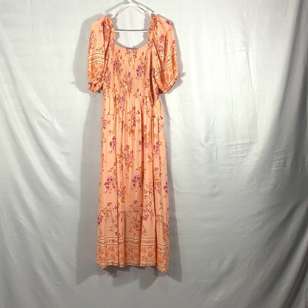 Baltic Born Peach Floral Midi Dress - Picture 2 of 12
